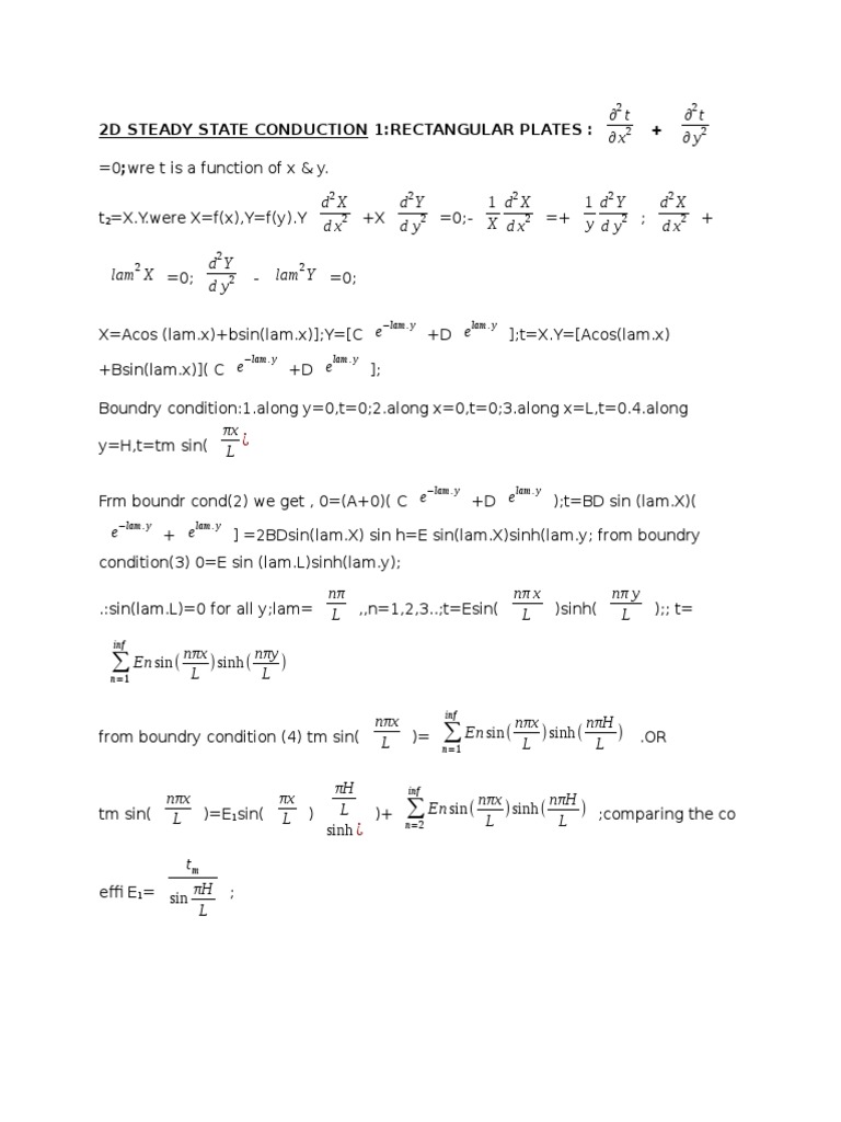 2D Steady State Conduction Analysis | PDF