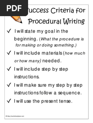 Success Criteria Procedural