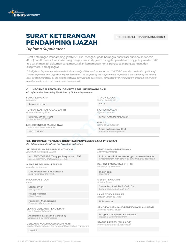 Skpi Binus Pdf
