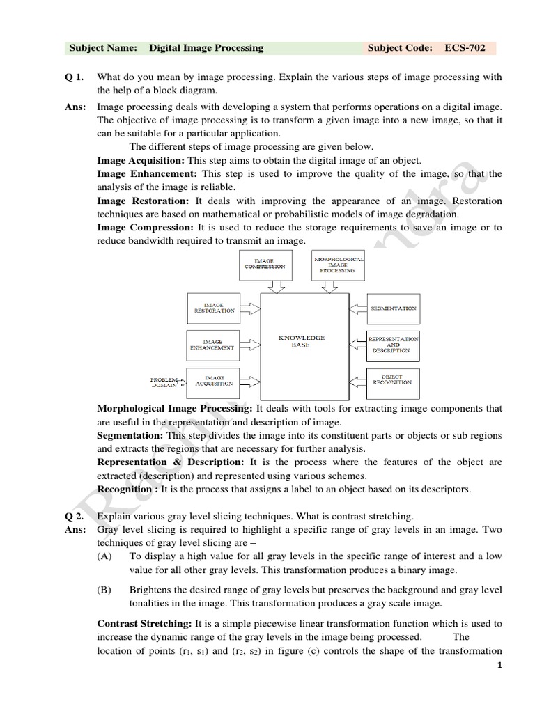 DIP+Important+Questions+ +solutions | Download Free PDF | Normal ...