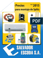 Accesorios Splits Tarifa PVP SalvadorEscoda.2015