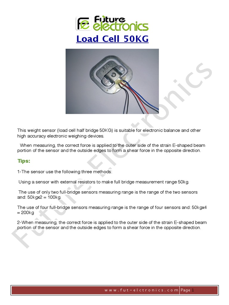 50KG Load Cell Wiring Guide | PDF | Science & Mathematics | Technology ...