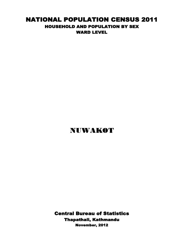 Nuwakot District Population Data 2011 | PDF