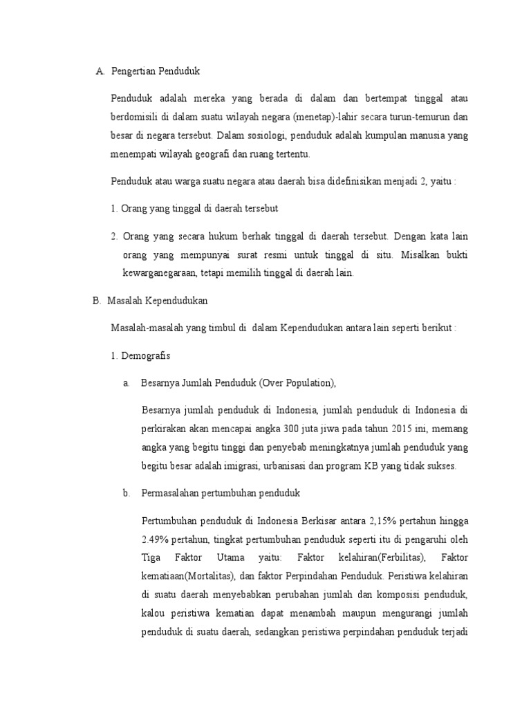 Pengertian Penduduk Pdf