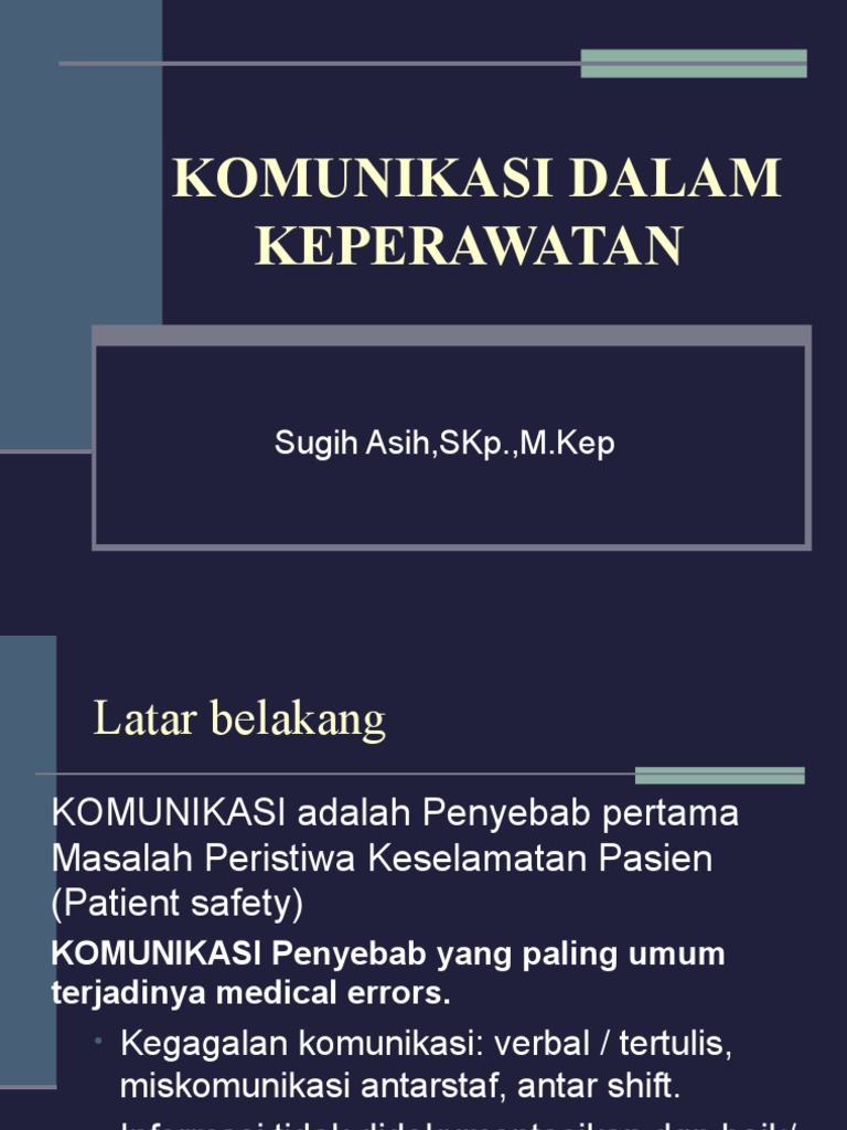 Komunikasi Dalam Keperawatan