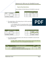 End of the Year Adjustment for Allowance for Doubtful Accounts