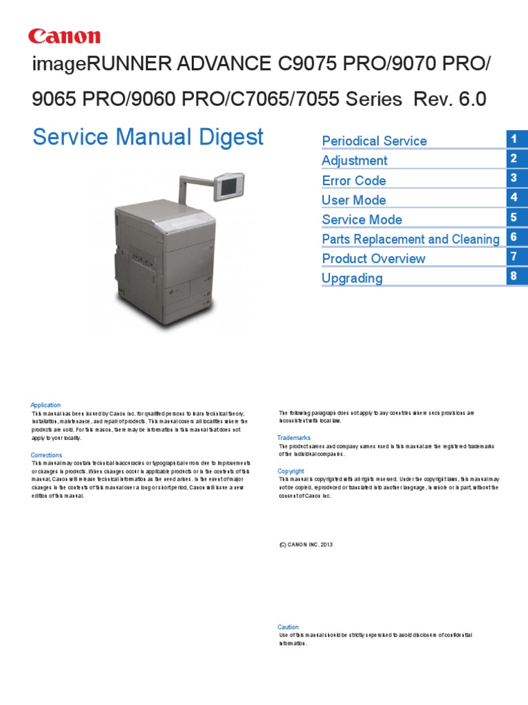 Canon iRAdv 7055'C7065'9060pro'9065pro'9070pro'C9075pro sm.pdf | Electrical  Connector | Signal (Electrical Engineering)