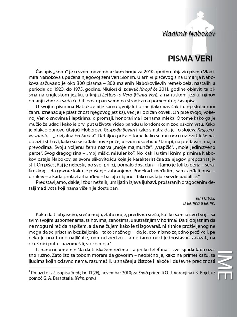 Nabokov Pisma Veri | PDF