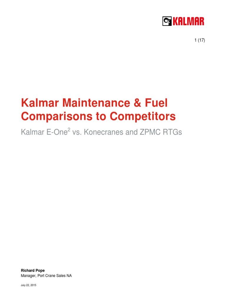 Kalmar Maintenance Cost Compare PDF Transmission (Mechanics) Fuel