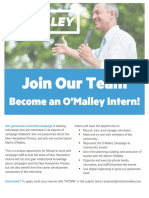 O'Malley For President Intern Flyer