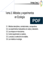 Ecología - Tema 3 Métodos y Experimentos en Ecología