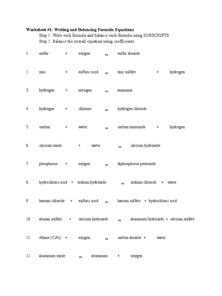Chem Equations Worksheet 3 Chlorine Oxide