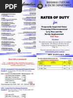 Bahamas Customs Duty 2015