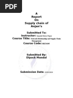 A On Supply Chain of Anjan's: Submitted To: Instructor: Course Title: Course Code