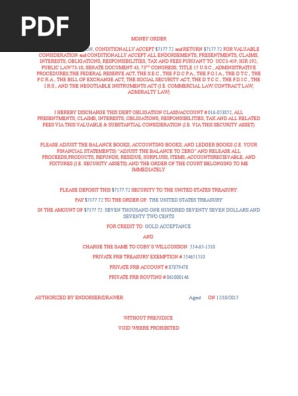 Money Order Notice