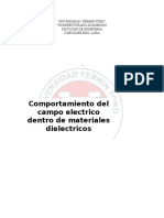 Comportamiento Del Campo Electrico Dentro de Materiales Dielectricos