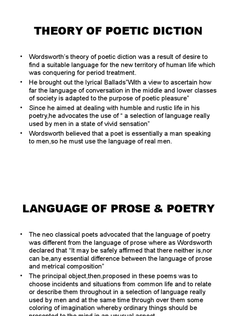 Poetic Diction | Poetry | William Wordsworth