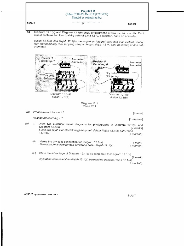 (Johor 2009/P2/Sec C/Q12/F5/C2) Should Be Submitted By:: Projek 2 D | PDF