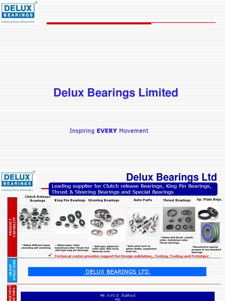 Delux Bearings Ltd. Presentation Oct. 2013 PDF Bearing (Mechanical