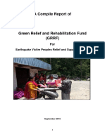 Earth Quake Area Relief and Support Program GRRF Report 2015