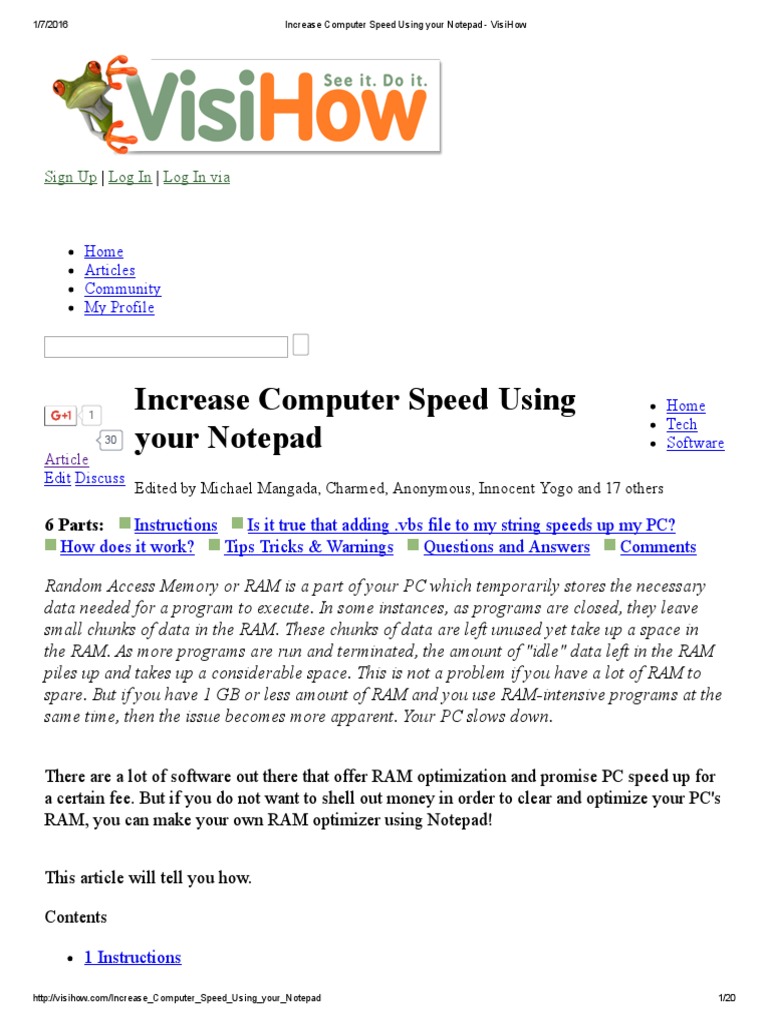 Increase Computer Speed Using Cmd