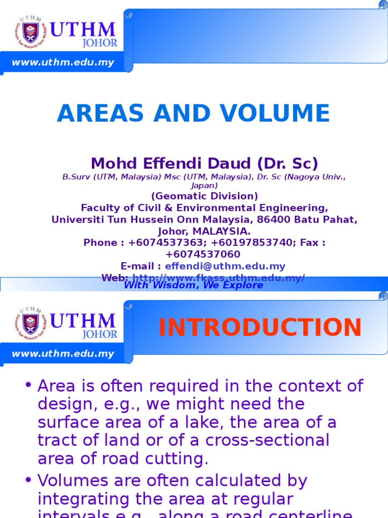 Area and Volume Calculations in Civil Engineering | PDF | Area | Triangle