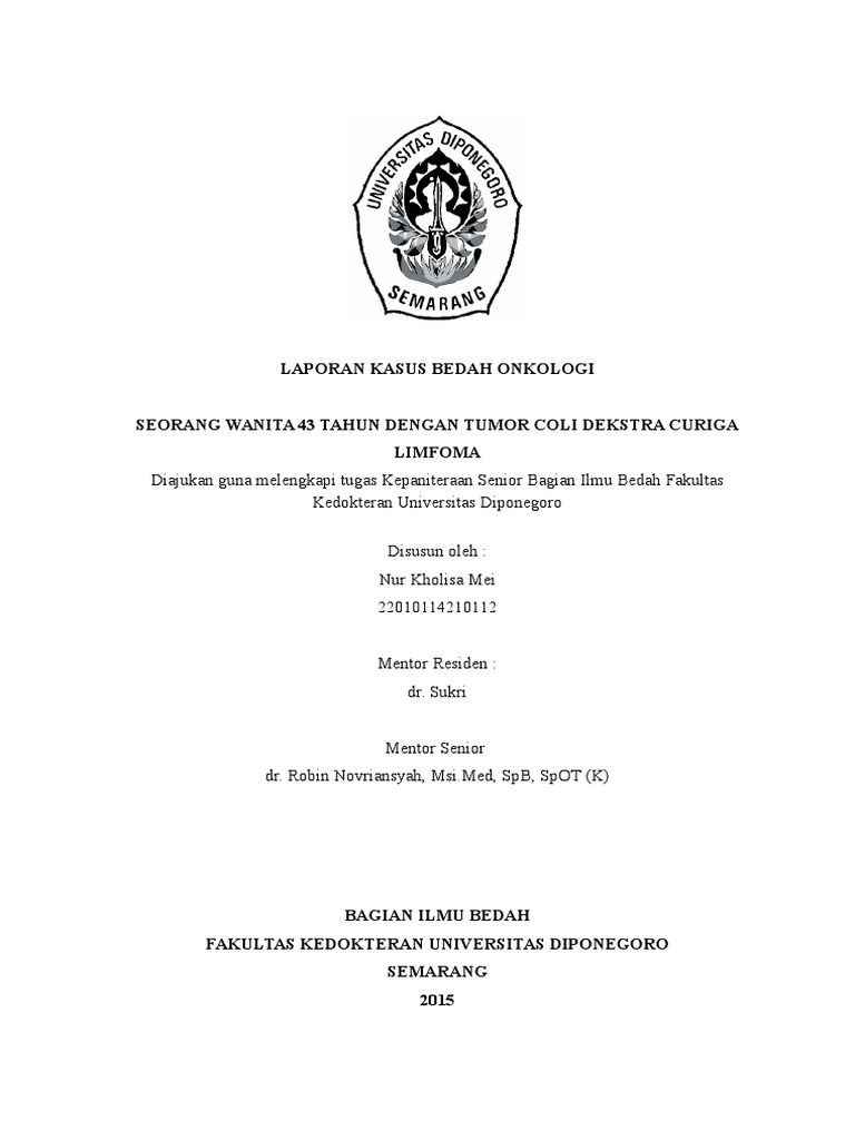 Kasus Tumor Coli Dextra Limfoma | PDF