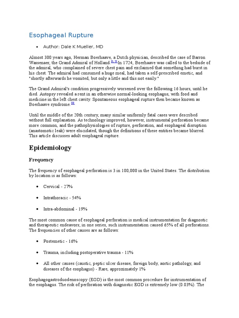 Ruptur Esofagus | PDF | Esophagus | Clinical Medicine