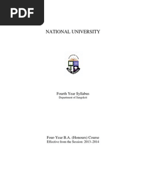 NU 4th Year Honours - All Subject Syllabus | PDF | Language