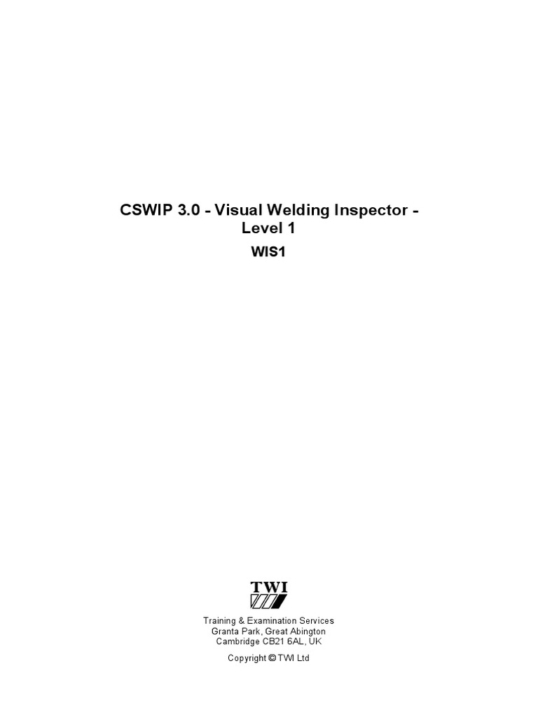 Cswip 3.0 Course Notes | PDF | Welding | Construction