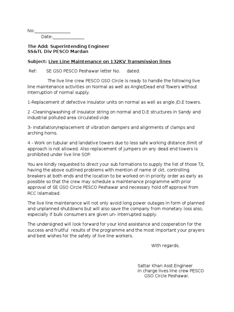 Live Line Maintenance Programme | PDF