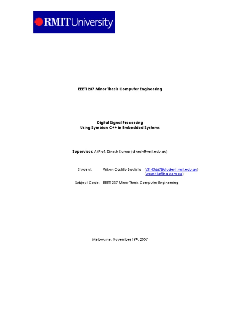 Digital Signal Processing Using Symbian C++ in Embedded Systems PDF