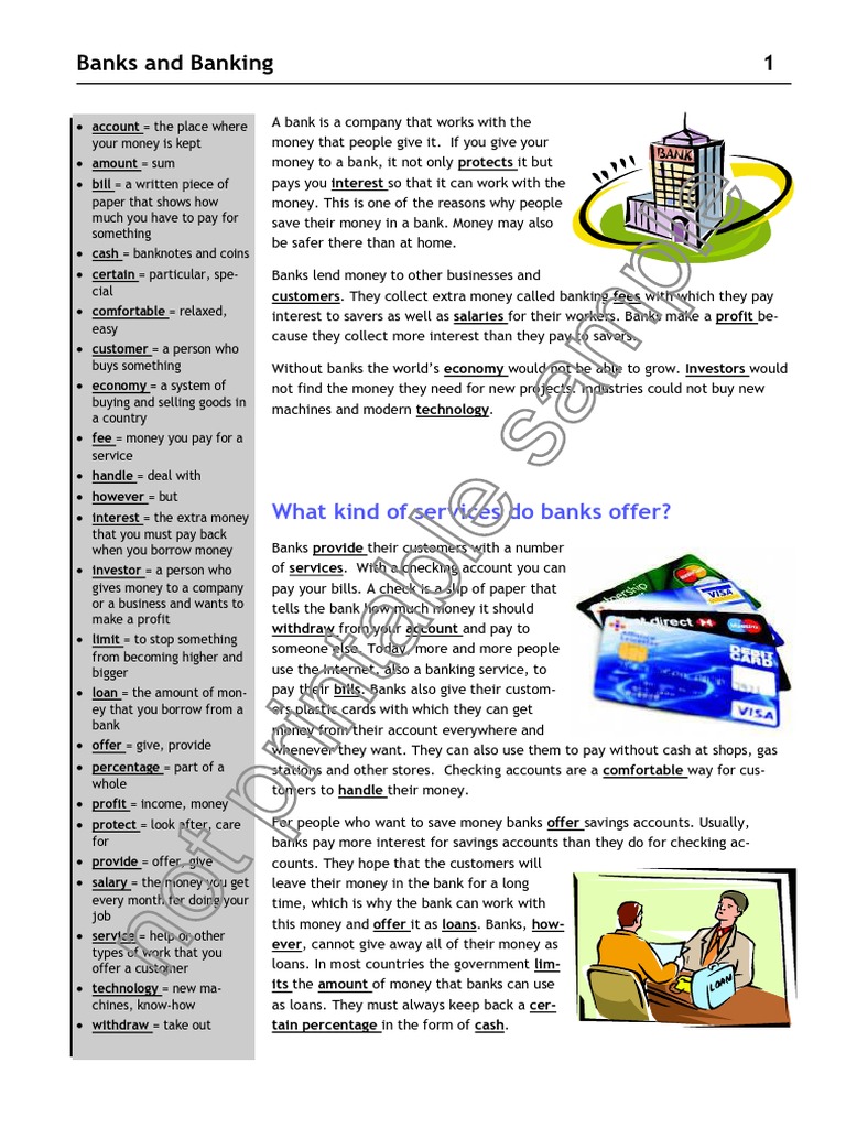 Banks and banking 1 what kind of services do banks offer pdf
