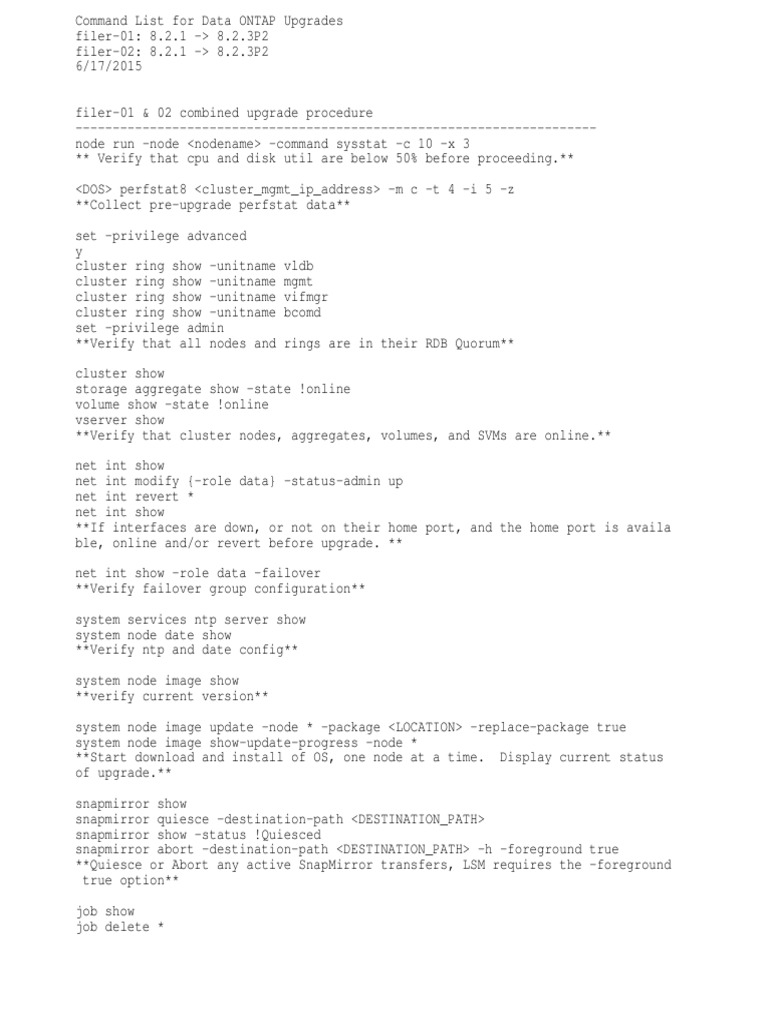 Data ONTAP Upgrade Command Guide | PDF | Computer Data Storage ...