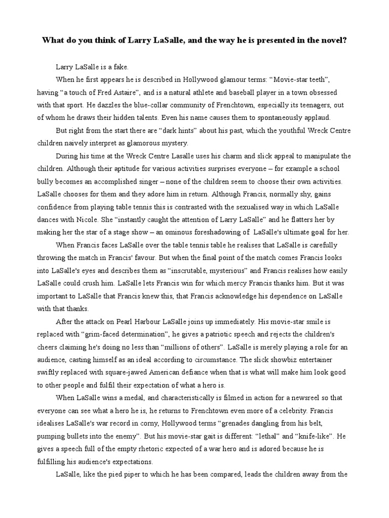 Heroes larry lasalle essay 04 image