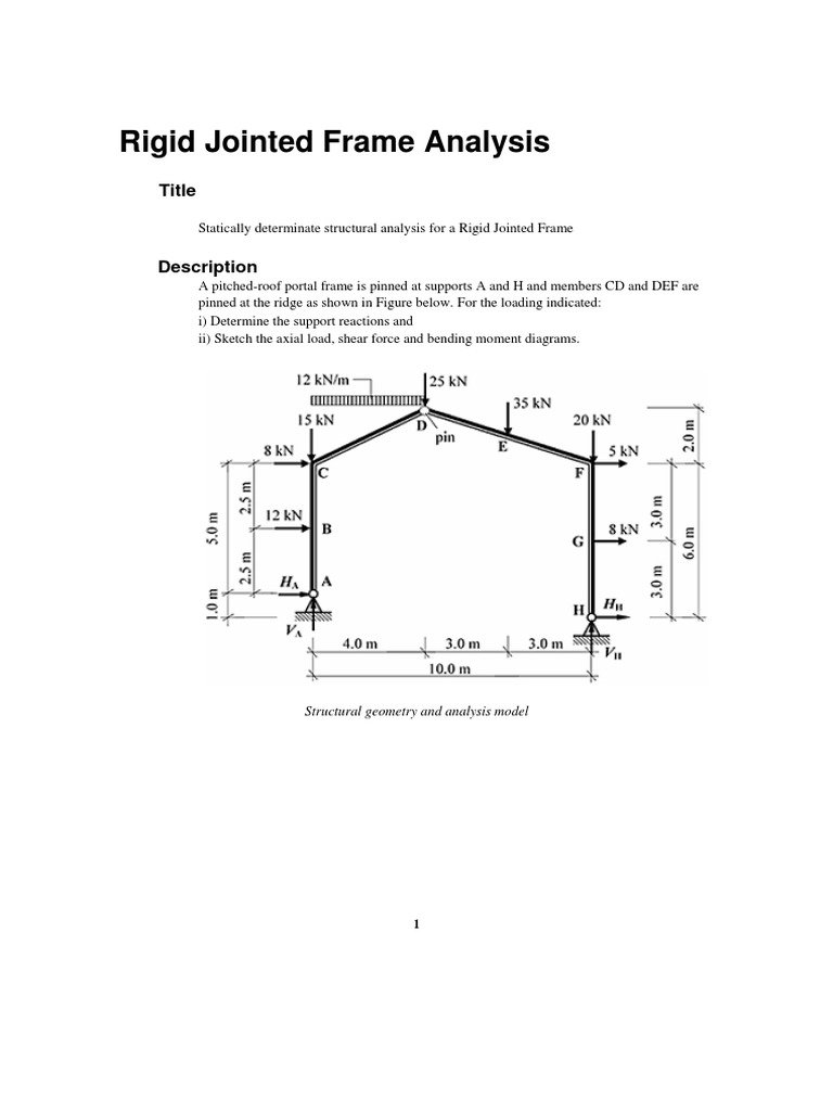 Rigid Jointed Frame Analysis Guide | PDF | Mechanical Engineering ...