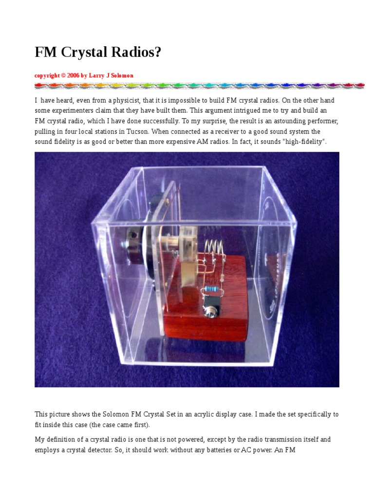 FM Crystal Radios PDF Am Broadcasting Frequency Modulation