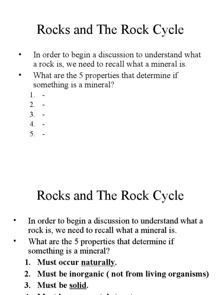 Understanding the Rock Cycle and Types | PDF | Rock (Geology) | Igneous ...