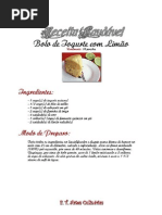 Receitas Bolo Iogurte Limão