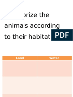 Categorize The Animals According To Their Habitat