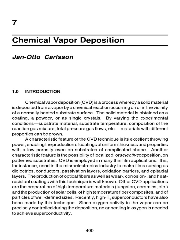 CVD Reactor Principles and Applications | PDF | Chemical Vapor ...