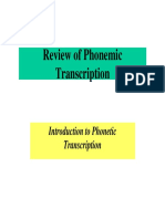 Review of Phonemic Transcription: Introduction To Phonetic Transcription