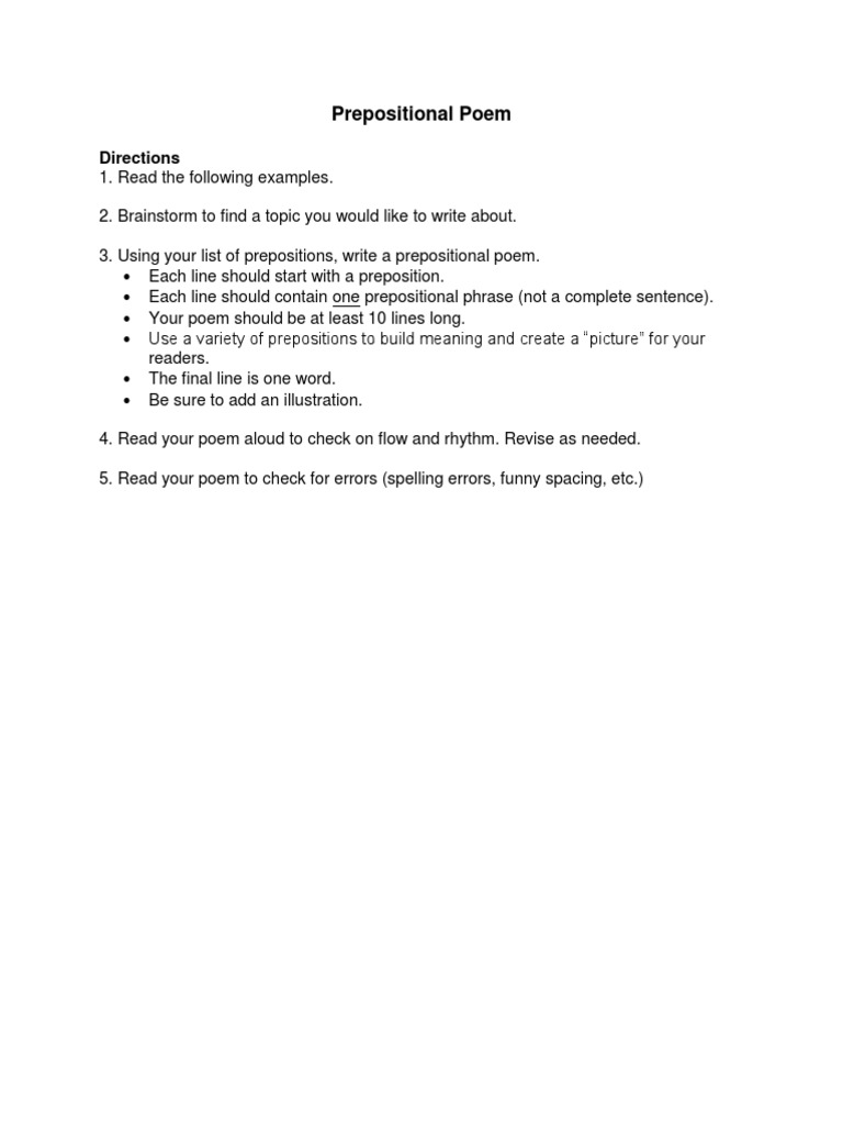 Prepositional Poem 4