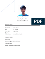 English Subject Biodata Example