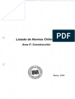 Listado de Normas Chilenas. Area F Construcción. Marzo 2005