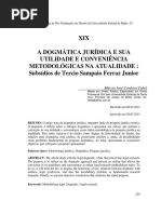 A DOGMÁTICA JURÍDICA E SUA UTILIDADE E CONVENIÊNCIA METODOLÓGICAS NA ATUALIDADE 