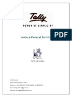 User Manual With FAQs-Invoice Format for Hotels