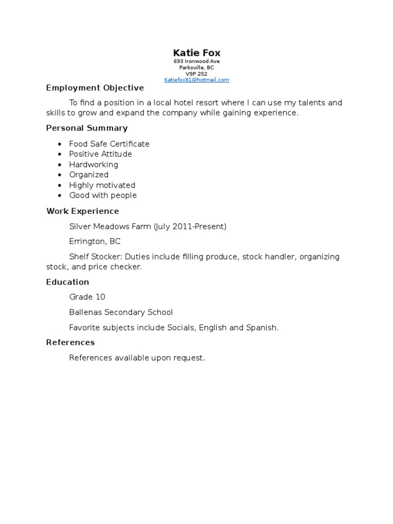 Hotel Resort Job Application | PDF | Career & Growth