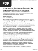 Hindu Temples in Southern India Enforce Western Clothing Ban - World News - The Guardian