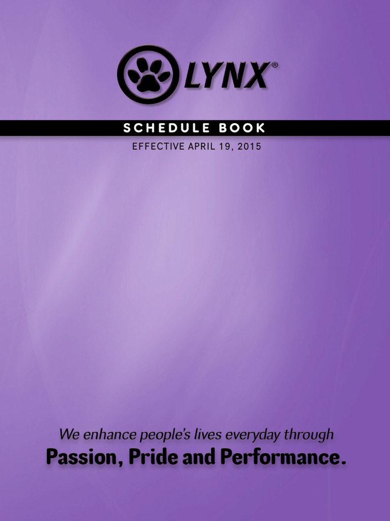 LYNX Schedule Book Final Update 042815 | Identity Document | Discounts And Allowances